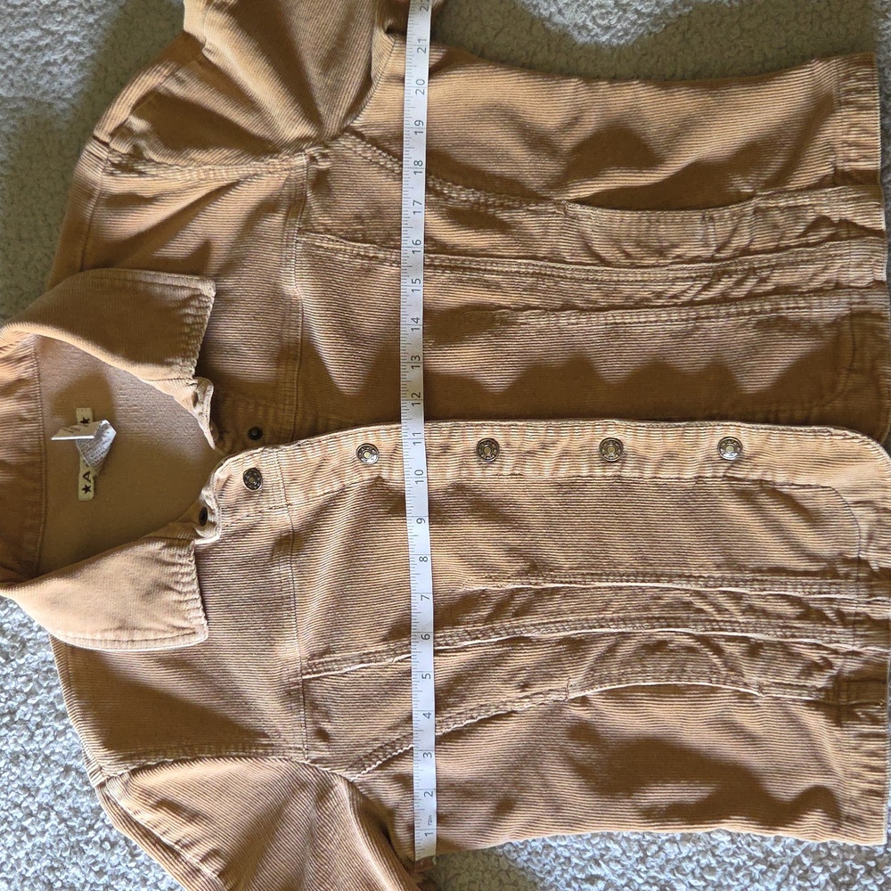 Vintage Y2K Western Cropped Contoured Corduroy Snap Button Mock Neck Jacket - Picture 11 of 13